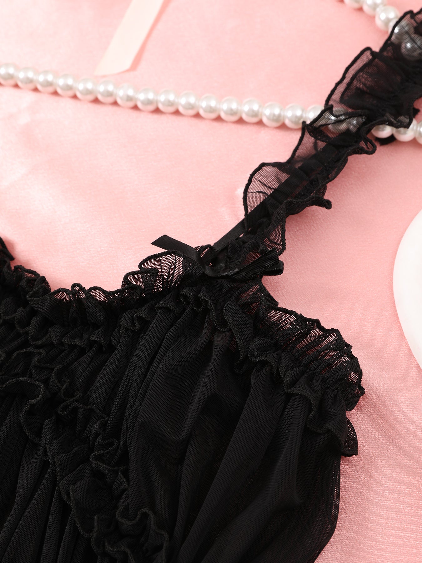 Sheer nightgown with a string