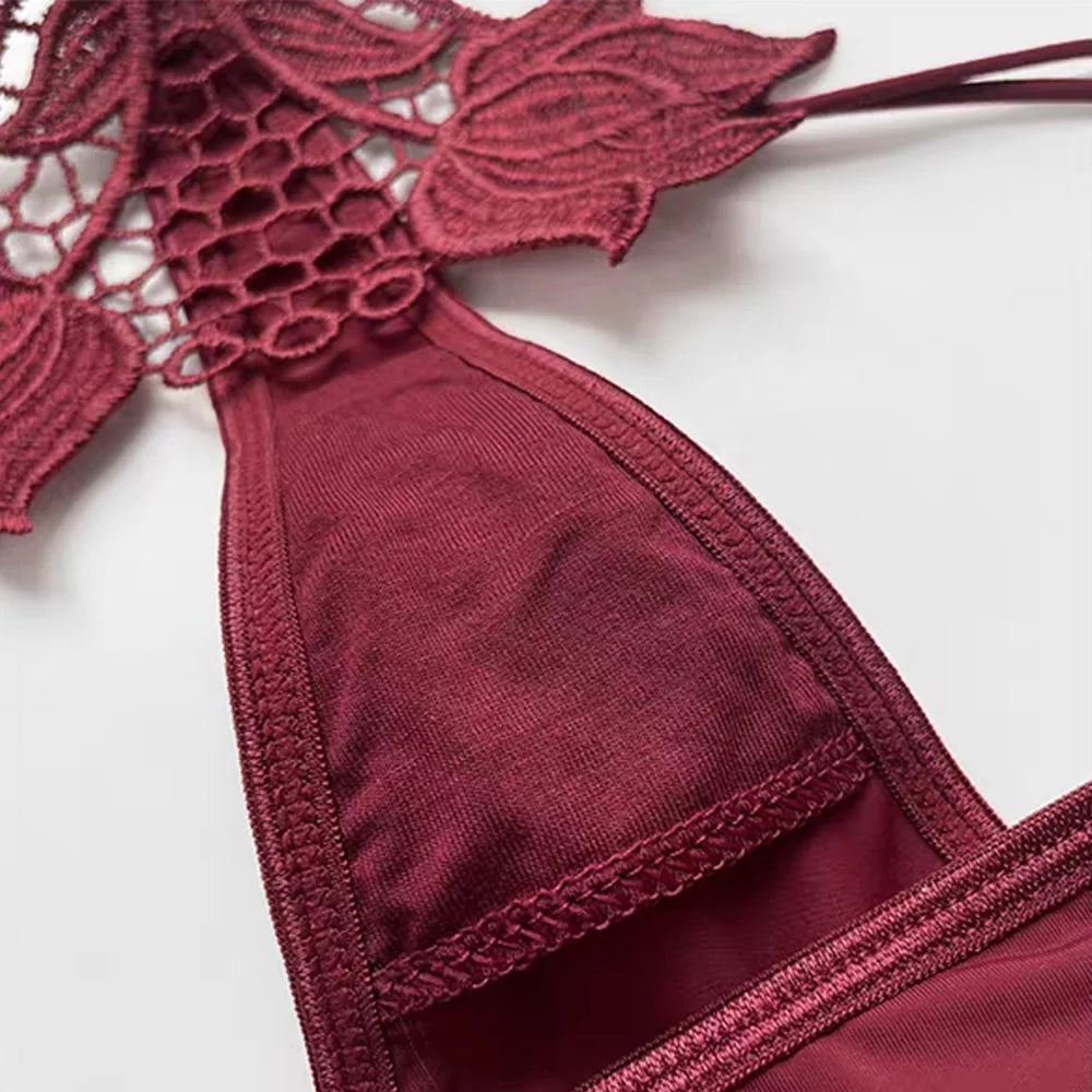 Hollow Floral Thong Plus Size