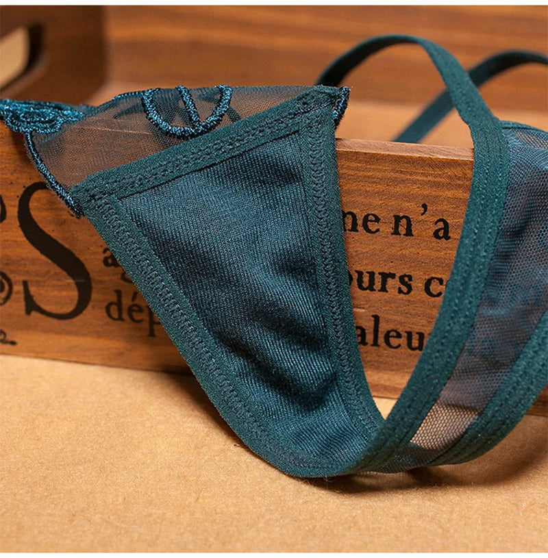 Embroidery Sheer Thong