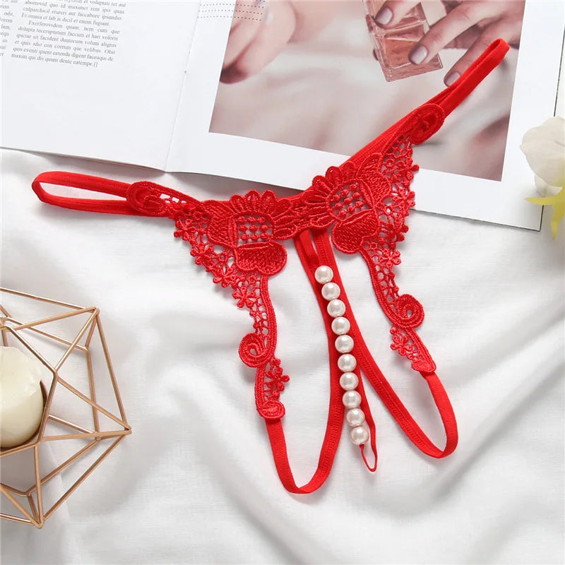 Pearl Open Thong Panties