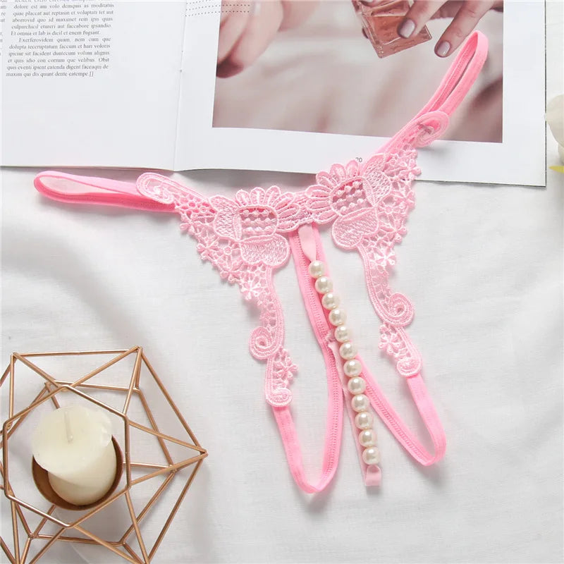 Pearl Open Thong Panties