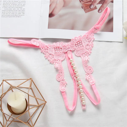 Pearl Open Thong Panties