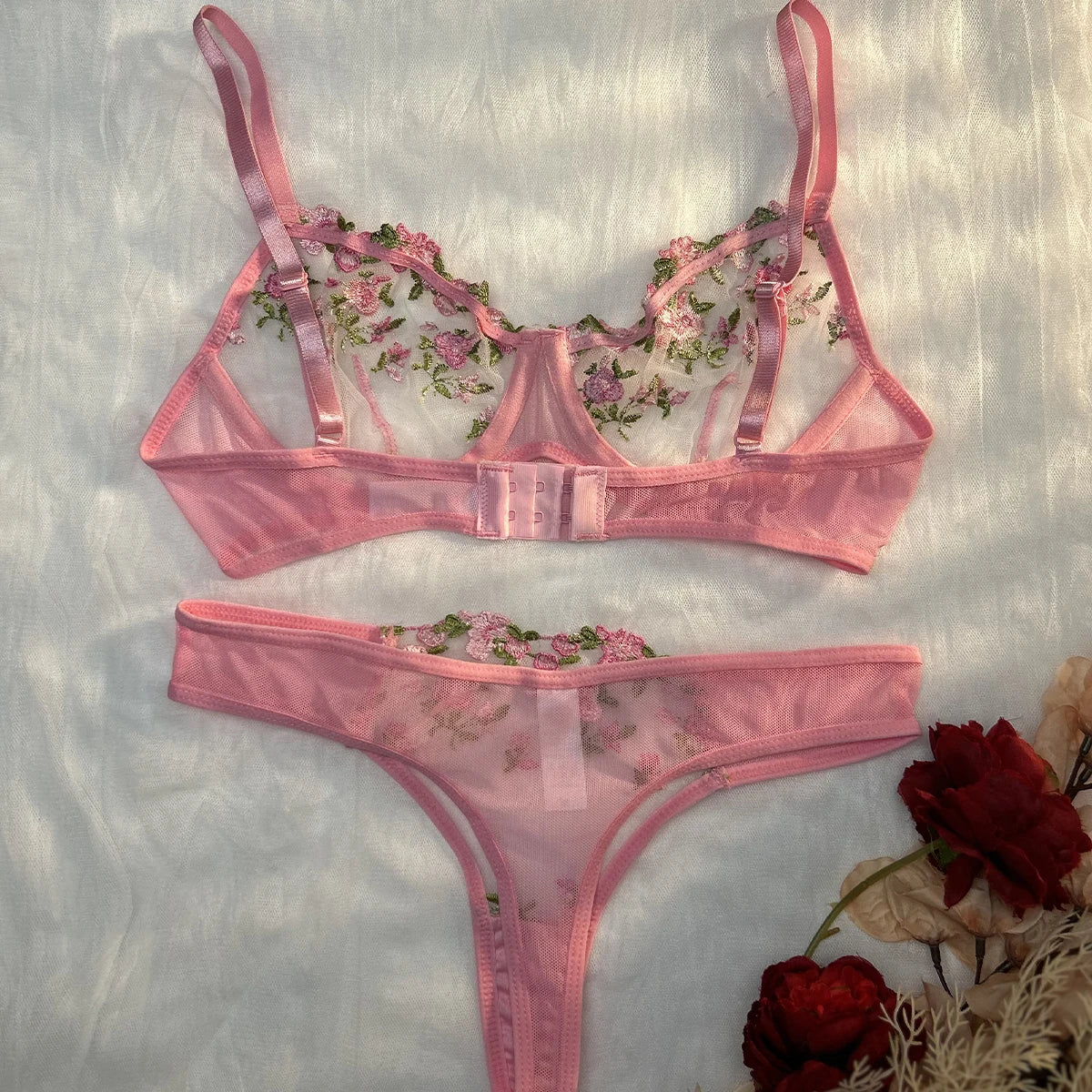 Sexy lingerie set with flowers