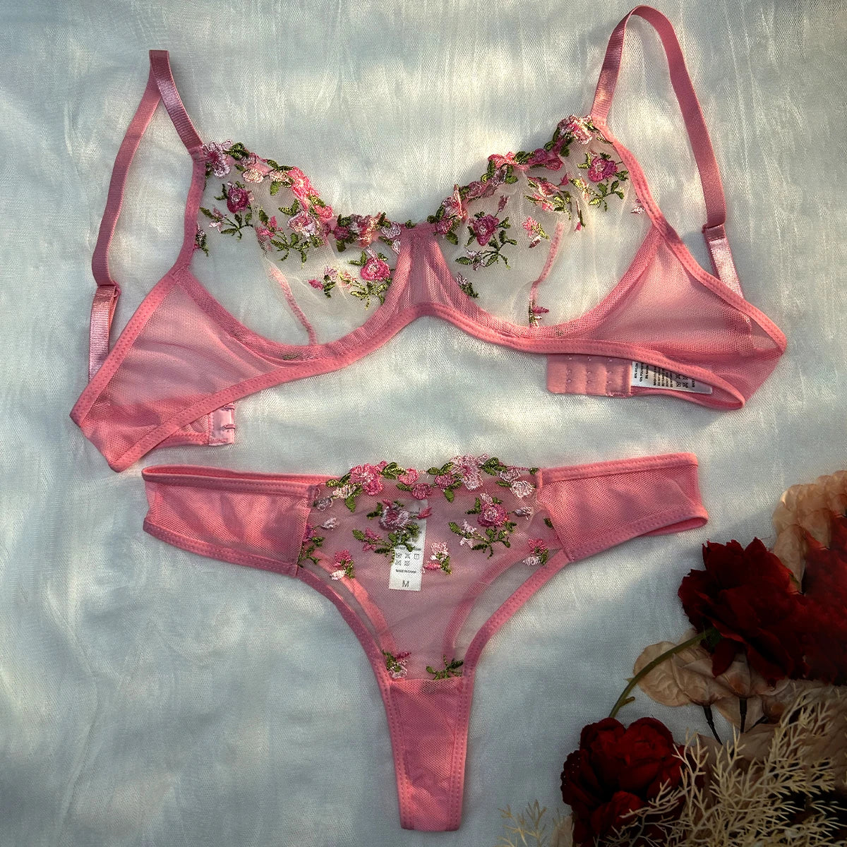 Sexy lingerie set with flowers