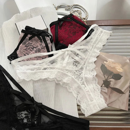 Lace Mesh Thong Panties