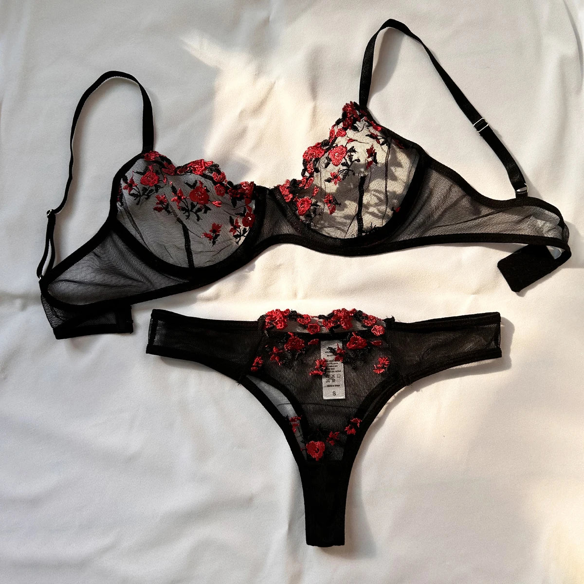 Sexy lingerie set with flowers