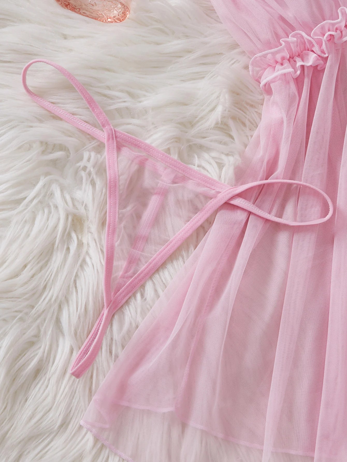 Pink Lace Babydoll Set