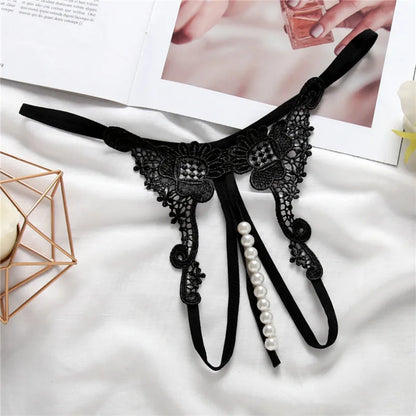 Pearl Open Thong Panties