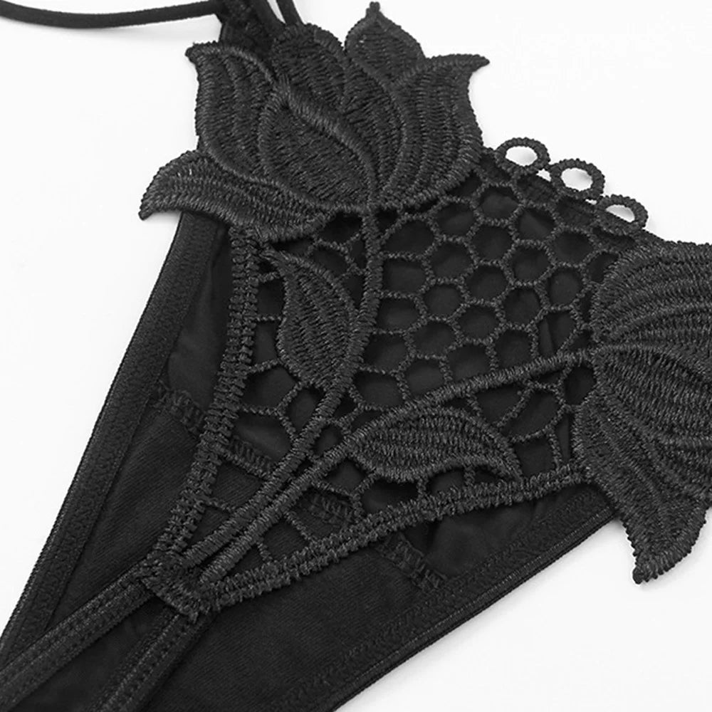 Hollow Floral Thong Plus Size