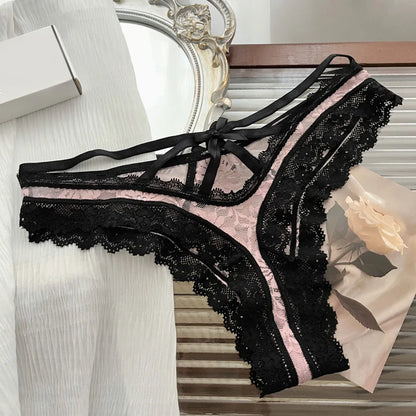 Lace Mesh Thong Panties